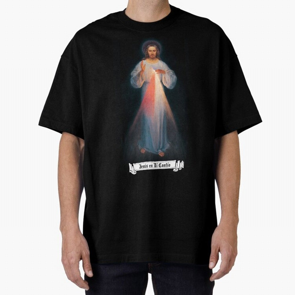 Imagen de la Divina Misericordia, JES¨²S EN T¨ª CONF¨ªO regalos cat¨®licos y cristianos, Oversized T-Shirt Show Up for the Glory of FIFA World Cup 2026 Group Stage for Fans of Mbappe and France, Bringing Champion Mindset, Group Stage Buzz, Knockout