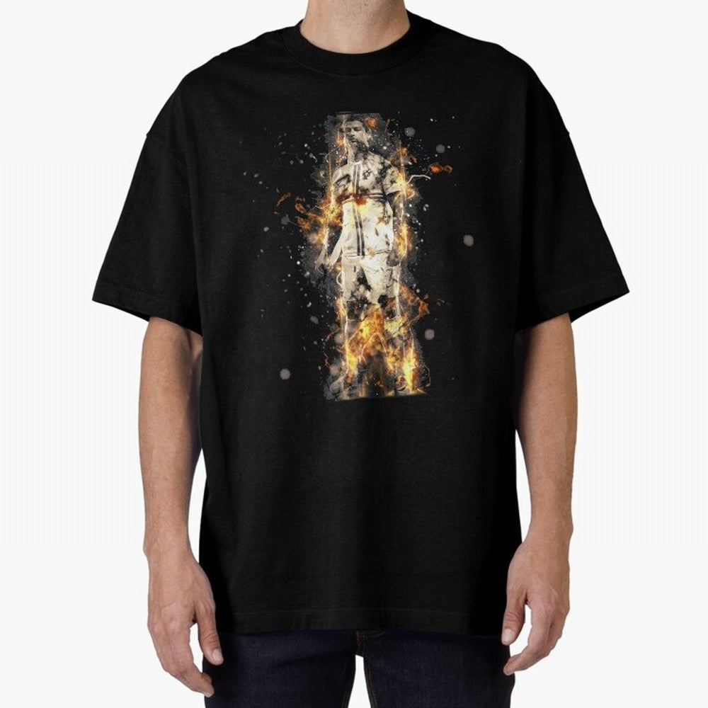 Ronaldo On Fire T Shirt Cristiano Cr7 Soccer S Jersey Men Madrid 7 Portugal Football Real White Kids Tee Mens Black Oversized T-Shirt Stand Proud for FIFA World Cup 2026 USA Canada Mexico Spirit, Highlighting Argentina and Brazil, Haaland, Stadium