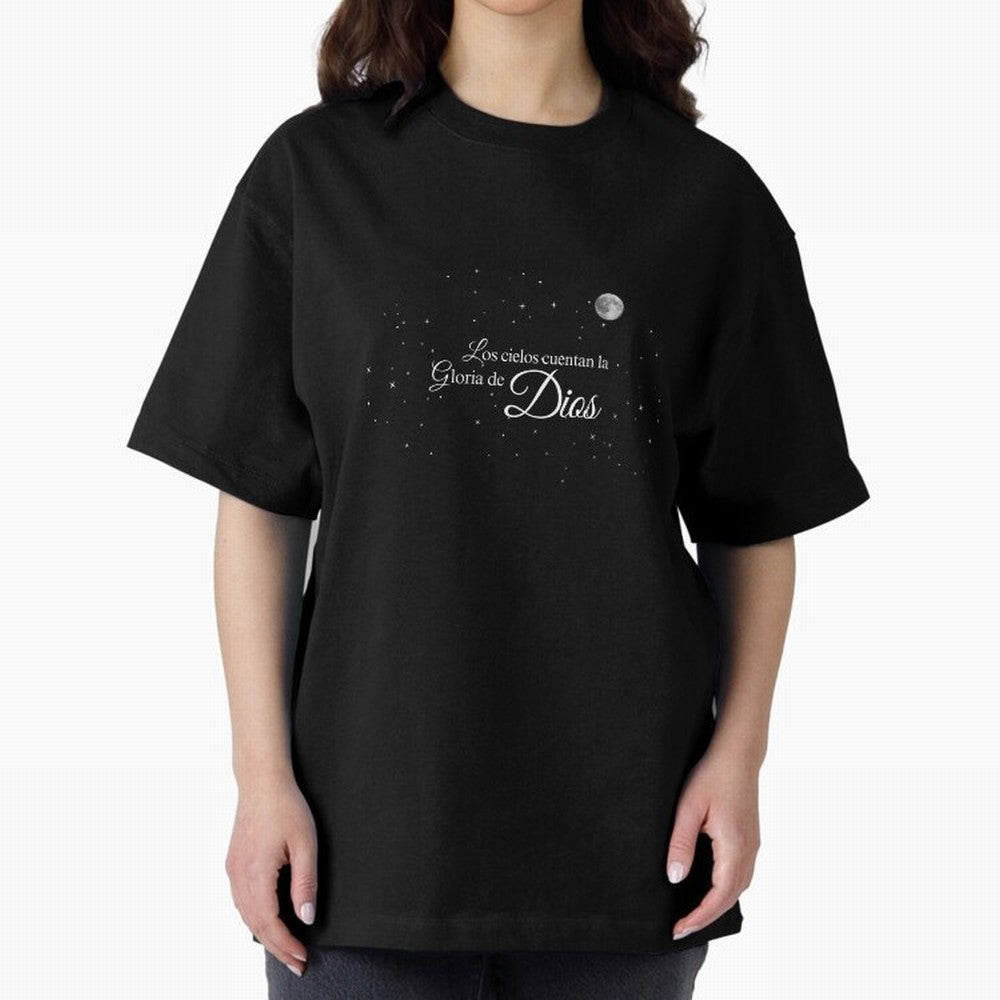 Los cielos cuentan la Gloria de Dios - Salmo 19 Oversized T-Shirt Represent Match Day Hype around FIFA World Cup 2026, Neymar, Portugal, Champion Mindset, Group Stage Buzz, Knockout Tension and Passionate Fan Culture; Ideal for Passionate Fans Who