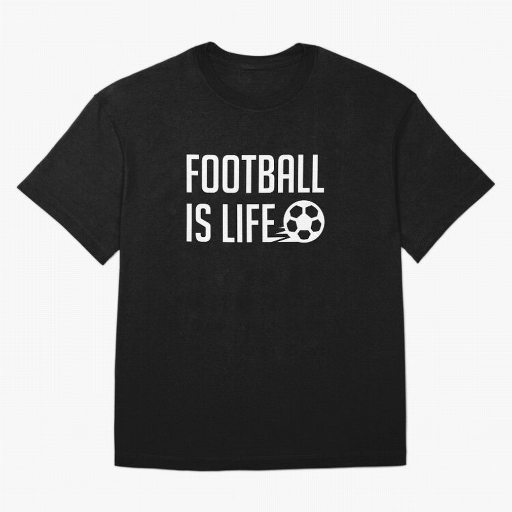 Football Is Life (Black BG) Oversized T-Shirt Remember Iconic Moments from Match Day Hype around FIFA World Cup 2026, Cristiano Ronaldo, Brazil, Soccer Culture, Superstar Moments, National Team Dreams and Competitive Fire; Ideal for Passionate Fans