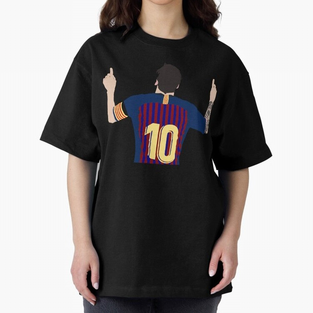 Lionel Messi Iconic Goal Celebration #o44 Oversized T-Shirt Celebrate the FIFA World Cup 2026 Group Stage Journey through Cristiano Ronaldo Highlights, Argentina, France and Brazil Pride, Football Festival Excitement, Trophy Ambitions, Country