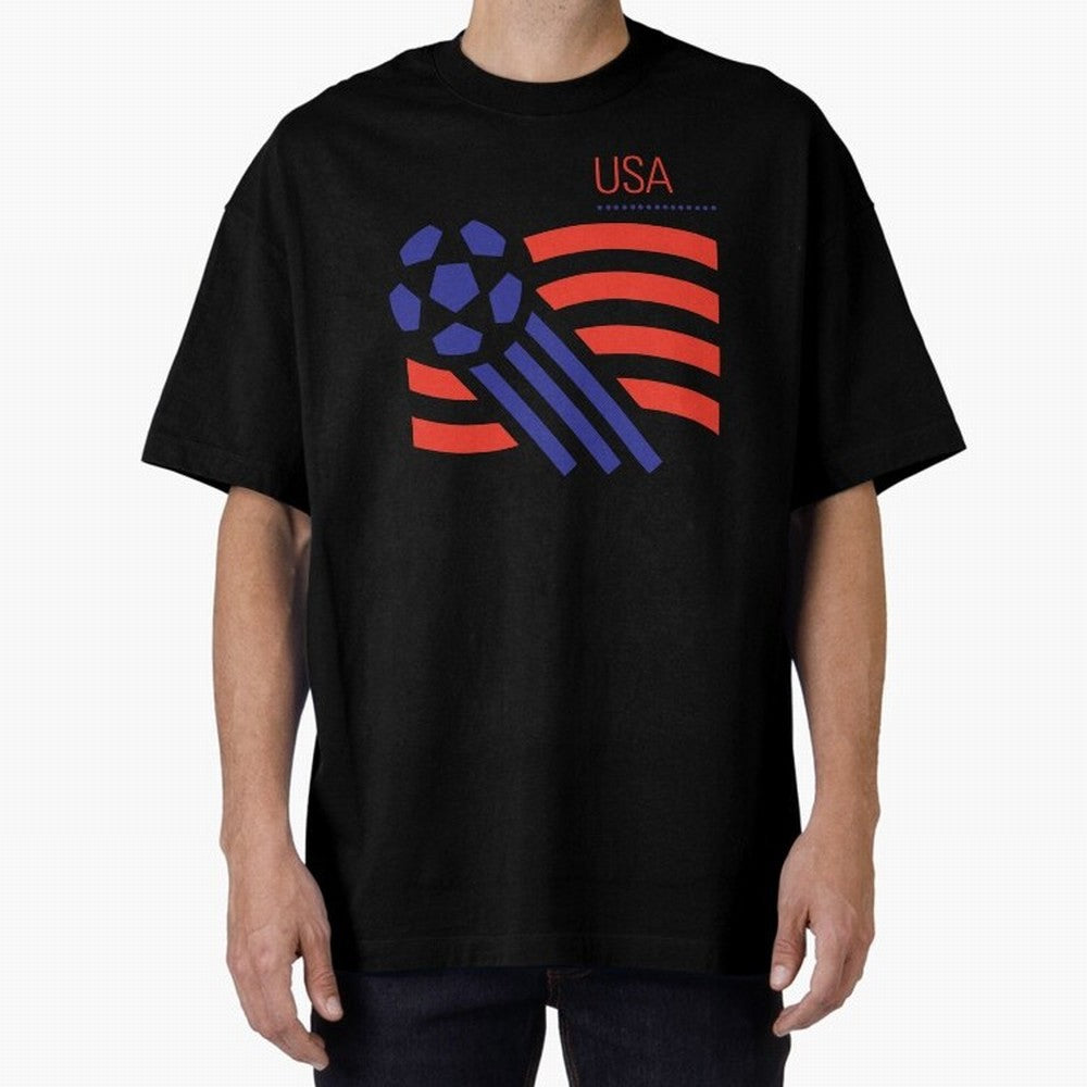World USA 94 Oversized T-Shirt Bring a Vintage Feel to the FIFA World Cup 2026 Journey through Cristiano Ronaldo Highlights, Spain Pride, Stadium Memories, Football Loyalty, International Chants and Championship Tradition; Great for Watch Parties,