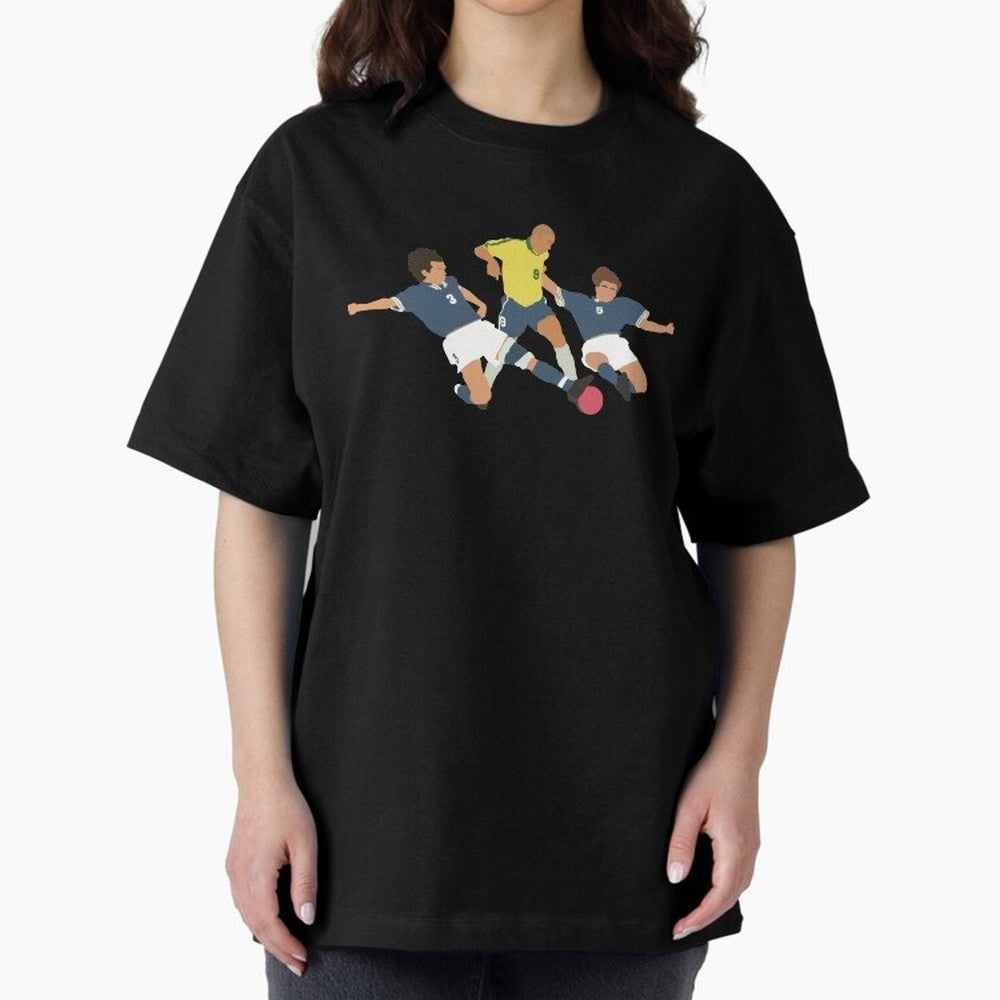 Ronaldo vs Maldini & Cannavaro Iconic Football Moment Oversized T-Shirt Discover FIFA World Cup 2026 Group Stage for Fans of Neymar and Argentina, France and Brazil, Bringing Football History, Final Match Energy, Crowd Noise and Once in a Lifetime
