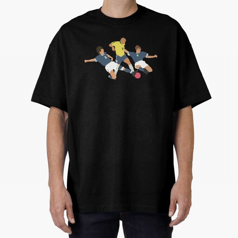 Ronaldo vs Maldini & Cannavaro Iconic Football Moment Oversized T-Shirt Discover FIFA World Cup 2026 Group Stage for Fans of Neymar and Argentina, France and Brazil, Bringing Football History, Final Match Energy, Crowd Noise and Once in a Lifetime