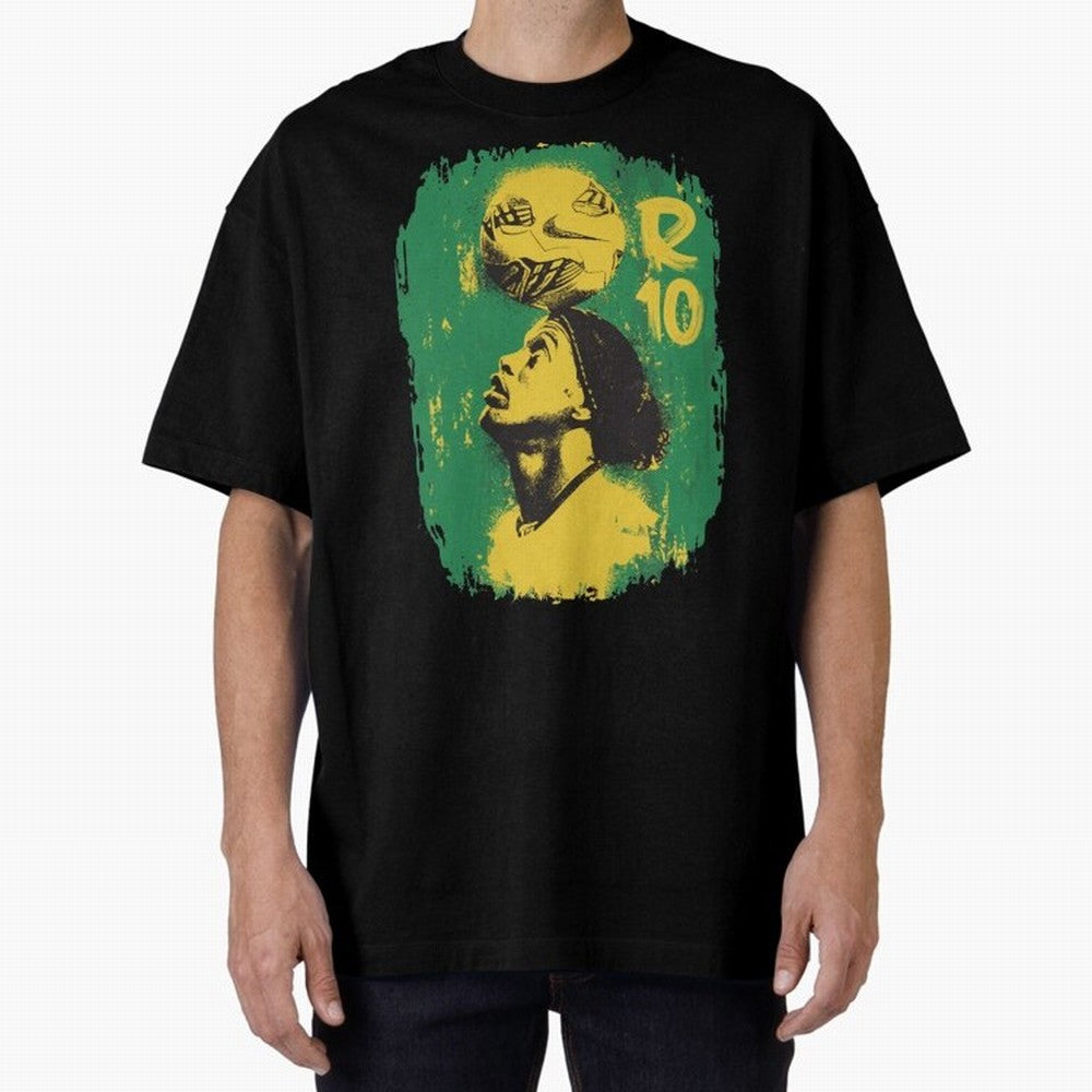 Ronaldinho Oversized T-Shirt Show Your Tournament Heart for FIFA World Cup 2026 USA Canada Mexico for Fans of Messi and Cristiano Ronaldo and Brazil, Portugal and Argentina, Bringing Football History, Final Match Energy, Crowd Noise and Once in a