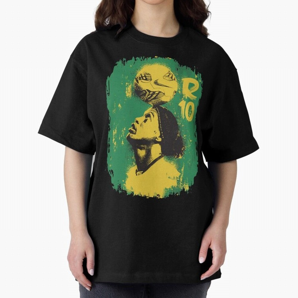 Ronaldinho Oversized T-Shirt Show Your Tournament Heart for FIFA World Cup 2026 USA Canada Mexico for Fans of Messi and Cristiano Ronaldo and Brazil, Portugal and Argentina, Bringing Football History, Final Match Energy, Crowd Noise and Once in a