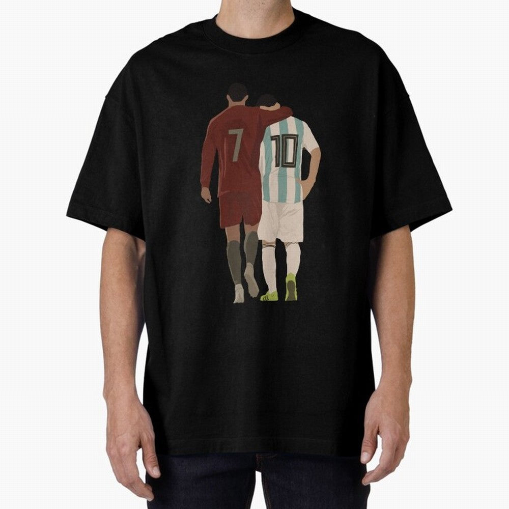 The Greatest Of All Time Oversized T-Shirt Remember Iconic Moments from FIFA World Cup 2026 Group Stage Driven by Messi, CR7 and Mbappe, Argentina, France and Brazil Energy, Worldwide Fan Energy, Dramatic Goals, Stadium Lights and Championship