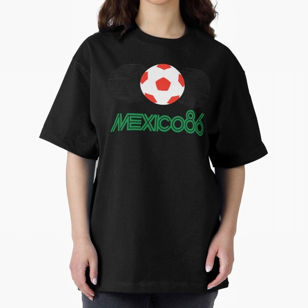 Mexico 86 Oversized T-Shirt Follow Every Goal of FIFA World Cup 2026 Group Stage for Fans of Haaland and Argentina, France and Brazil, Bringing Champion Mindset, Group Stage Buzz, Knockout Tension and Passionate Fan Culture; Great for Supporters