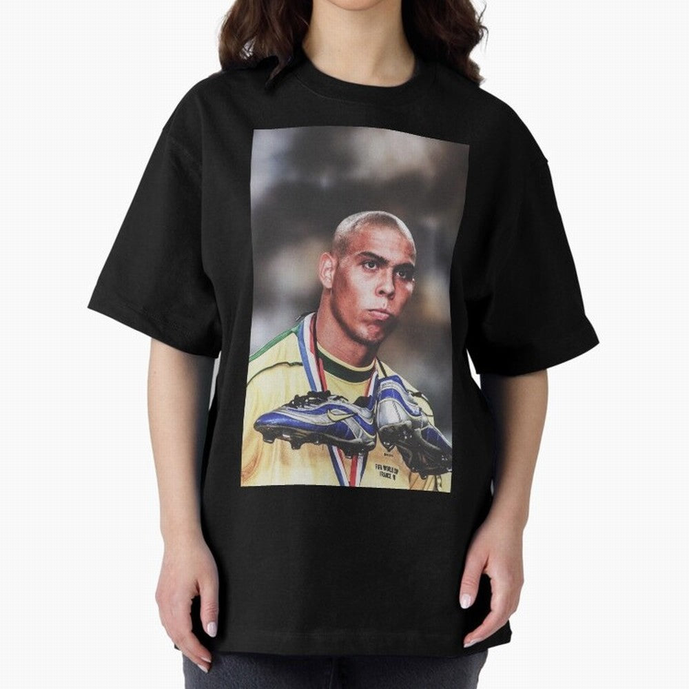 Ronaldo Luis Nazario de Lima Art Oversized T-Shirt Show Love for Legendary Goals in FIFA World Cup 2026 Group Stage Spirit, Capturing England, France and Netherlands, Haaland and Mbappe, Retro Football Energy, Iconic Rivalries, Trophy Chase Drama