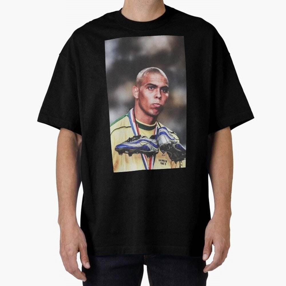 Ronaldo Luis Nazario de Lima Art Oversized T-Shirt Show Love for Legendary Goals in FIFA World Cup 2026 Group Stage Spirit, Capturing England, France and Netherlands, Haaland and Mbappe, Retro Football Energy, Iconic Rivalries, Trophy Chase Drama
