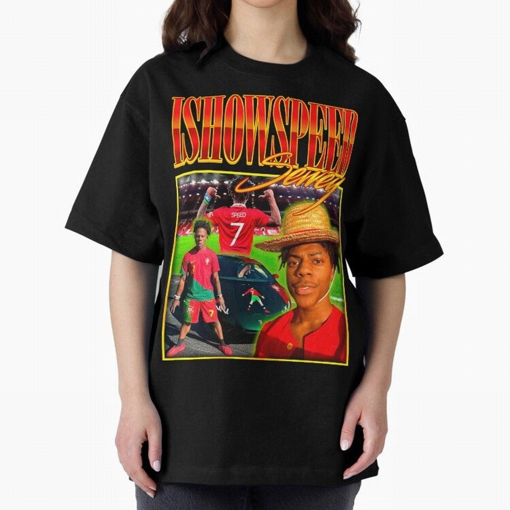 IShowSpeed Vintage Retro Y2K Design Oversized T-Shirt Join Supporters Worldwide for the FIFA World Cup 2026 Journey through Haaland and Mbappe Highlights, Brazil, Portugal and Argentina Pride, Football Festival Excitement, Trophy Ambitions, Country