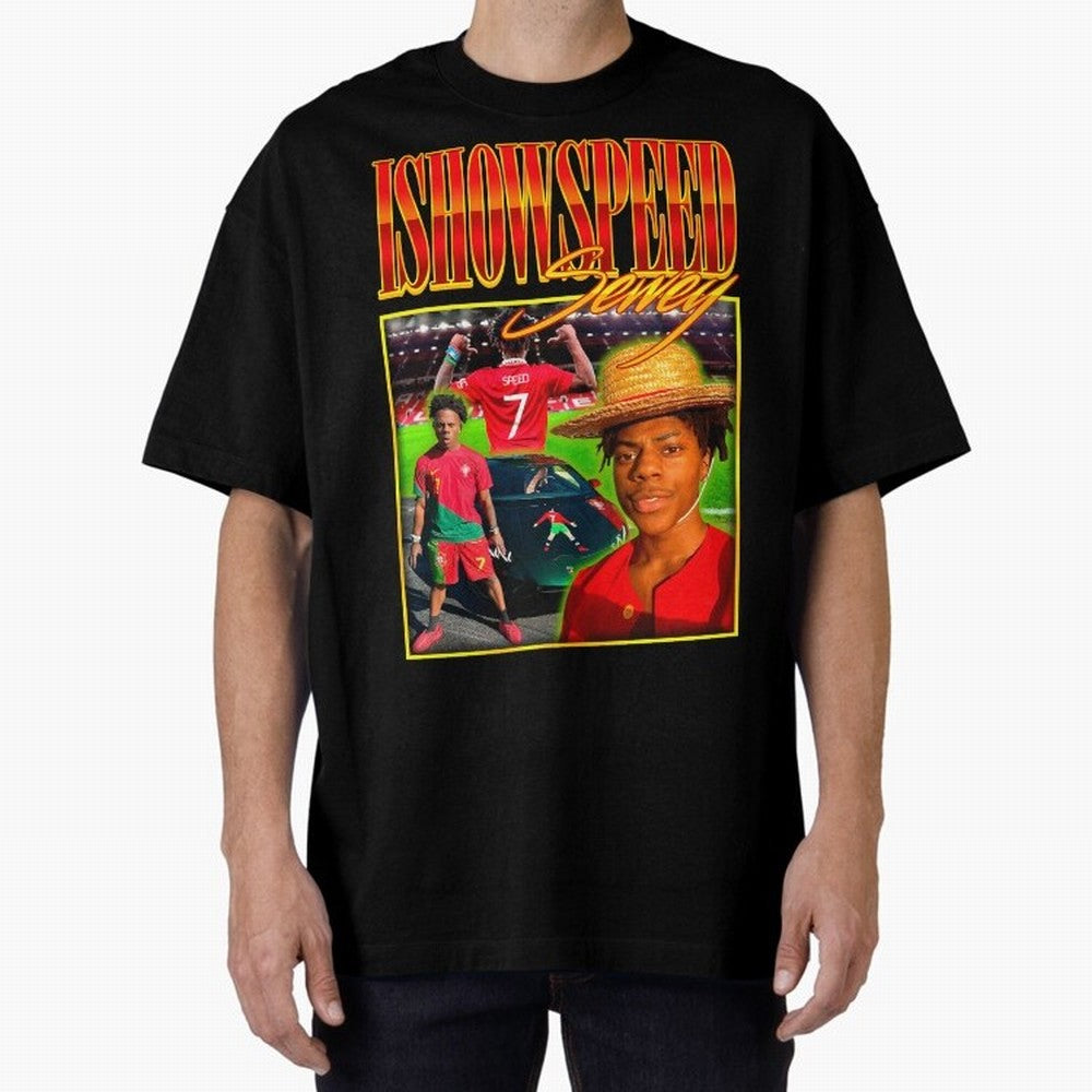 IShowSpeed Vintage Retro Y2K Design Oversized T-Shirt Join Supporters Worldwide for the FIFA World Cup 2026 Journey through Haaland and Mbappe Highlights, Brazil, Portugal and Argentina Pride, Football Festival Excitement, Trophy Ambitions, Country