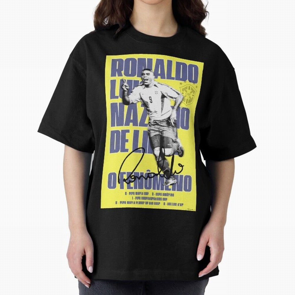 R9 Ronaldo Nazario Poster Oversized T-Shirt Make Game Day About the FIFA World Cup 2026 Journey through Haaland Highlights, Spain Pride, Stadium Chants, National Pride, Trophy Dreams and Unforgettable Football Memories; Ideal for Passionate Fans
