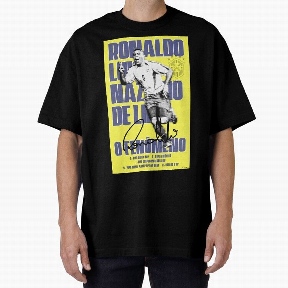 R9 Ronaldo Nazario Poster Oversized T-Shirt Make Game Day About the FIFA World Cup 2026 Journey through Haaland Highlights, Spain Pride, Stadium Chants, National Pride, Trophy Dreams and Unforgettable Football Memories; Ideal for Passionate Fans