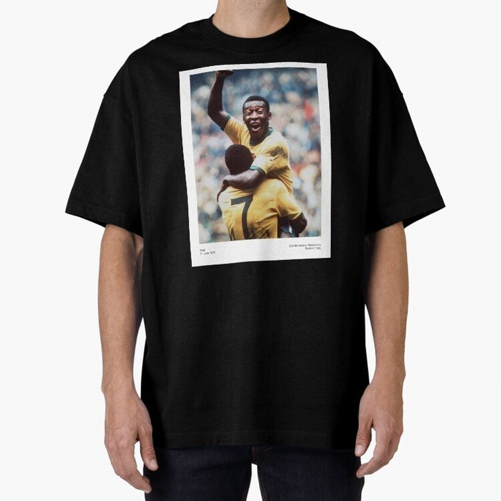 Pel¨¦'s Triumph: 1970 World Cup Legend Print Oversized T-Shirt Carry FIFA World Cup 2026 for Fans of Haaland and France and Portugal, Bringing Soccer Culture, Superstar Moments, National Team Dreams and Competitive Fire; Made for Die Hard