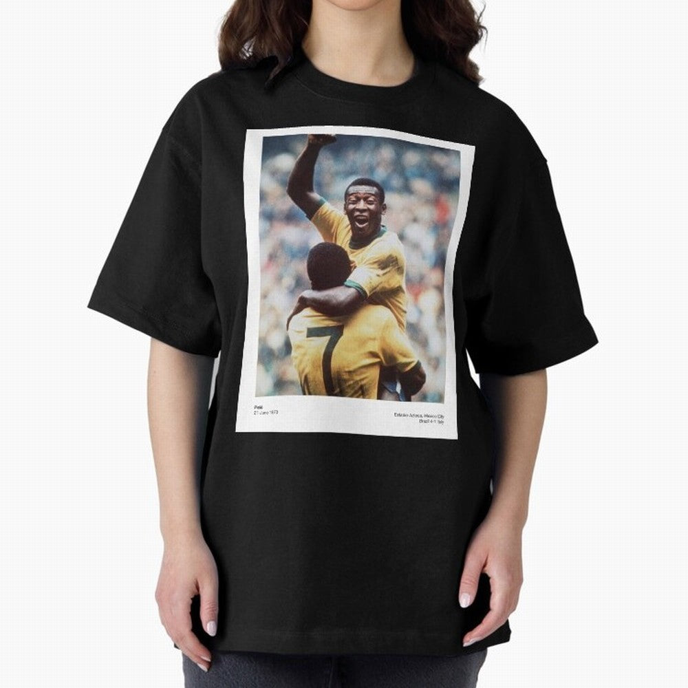 Pel¨¦'s Triumph: 1970 World Cup Legend Print Oversized T-Shirt Carry FIFA World Cup 2026 for Fans of Haaland and France and Portugal, Bringing Soccer Culture, Superstar Moments, National Team Dreams and Competitive Fire; Made for Die Hard