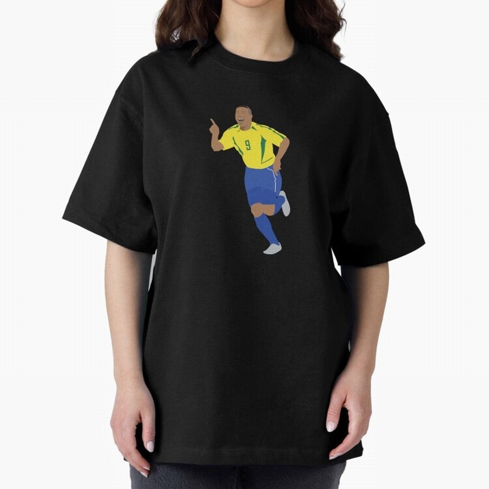 R9 Brazil - Ronaldo Oversized T-Shirt Capture Stadium Memories from FIFA World Cup 2026 for Fans of Neymar and Portugal, Bringing Worldwide Fan Energy, Dramatic Goals, Stadium Lights and Championship Celebrations; Made for Collectors Who Enjoy