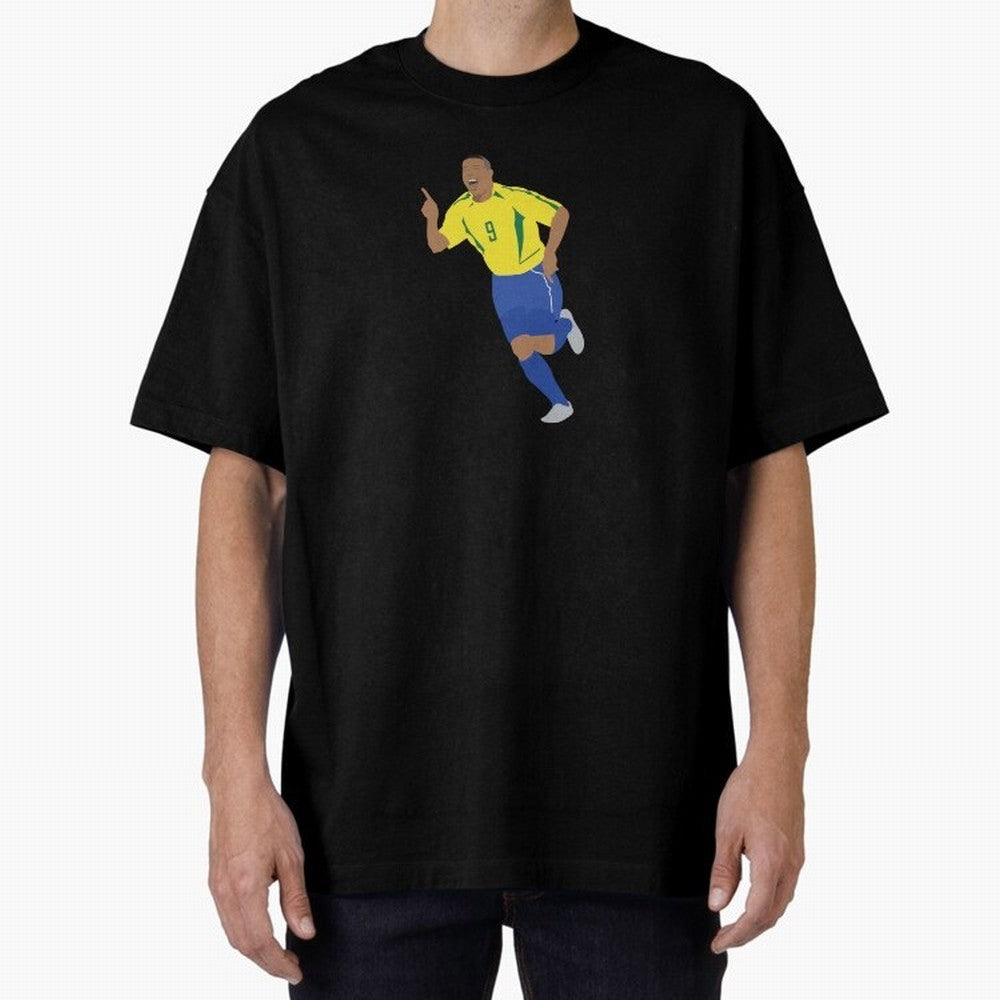 R9 Brazil - Ronaldo Oversized T-Shirt Capture Stadium Memories from FIFA World Cup 2026 for Fans of Neymar and Portugal, Bringing Worldwide Fan Energy, Dramatic Goals, Stadium Lights and Championship Celebrations; Made for Collectors Who Enjoy