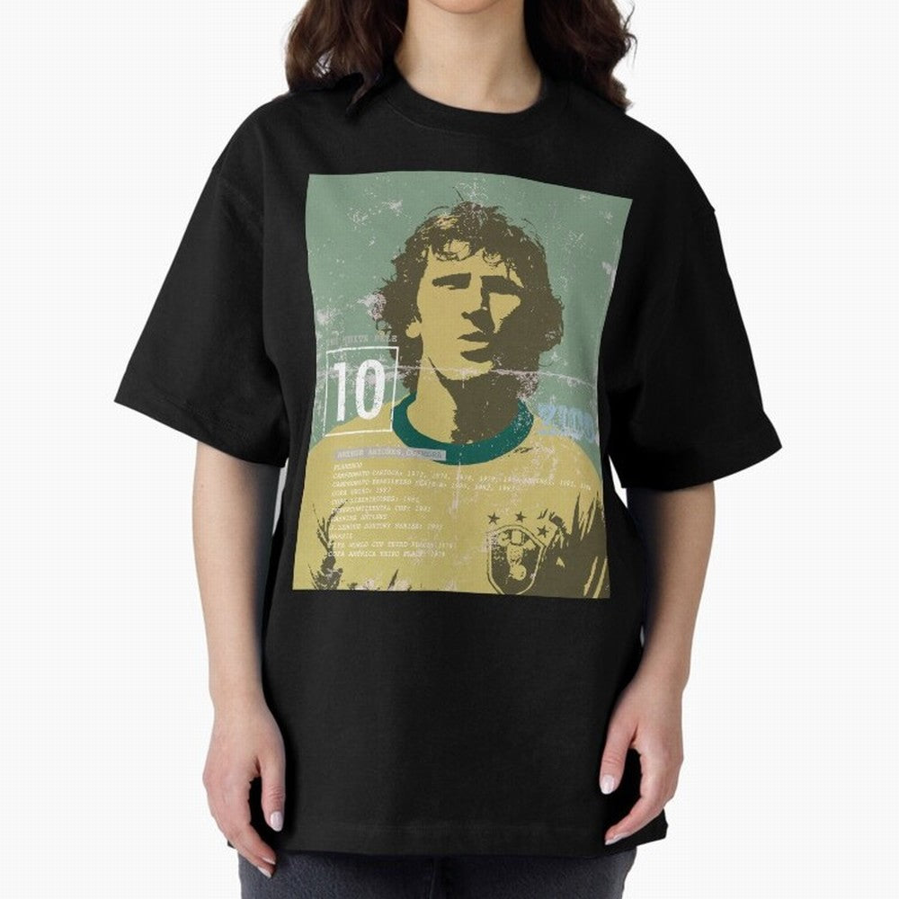 Zico Oversized T-Shirt Feel the Heartbeat of Global Football Passion for FIFA World Cup 2026, Driven by CR7 and Messi, Netherlands, Global Supporter Spirit, Legendary Goals, National Colors and Tournament Celebration; Created for Match Day Parties,