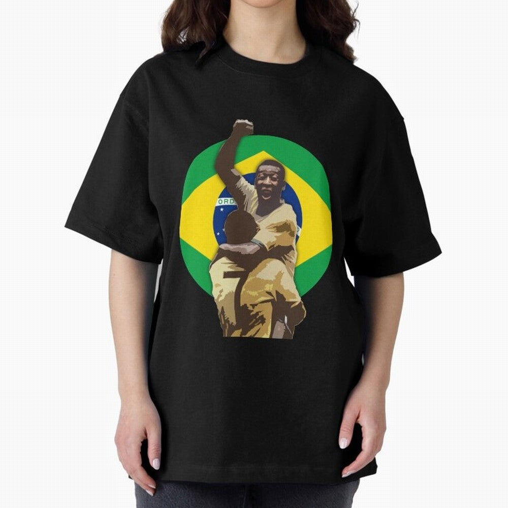 Pele Greates Footbal Player in History - Joga Bonito Oversized T-Shirt Join the FIFA World Cup 2026 Group Stage Journey through Mbappe Highlights, Argentina, France and Brazil Pride, Fan Favorite Moments, National Team Passion, Big Match Drama and