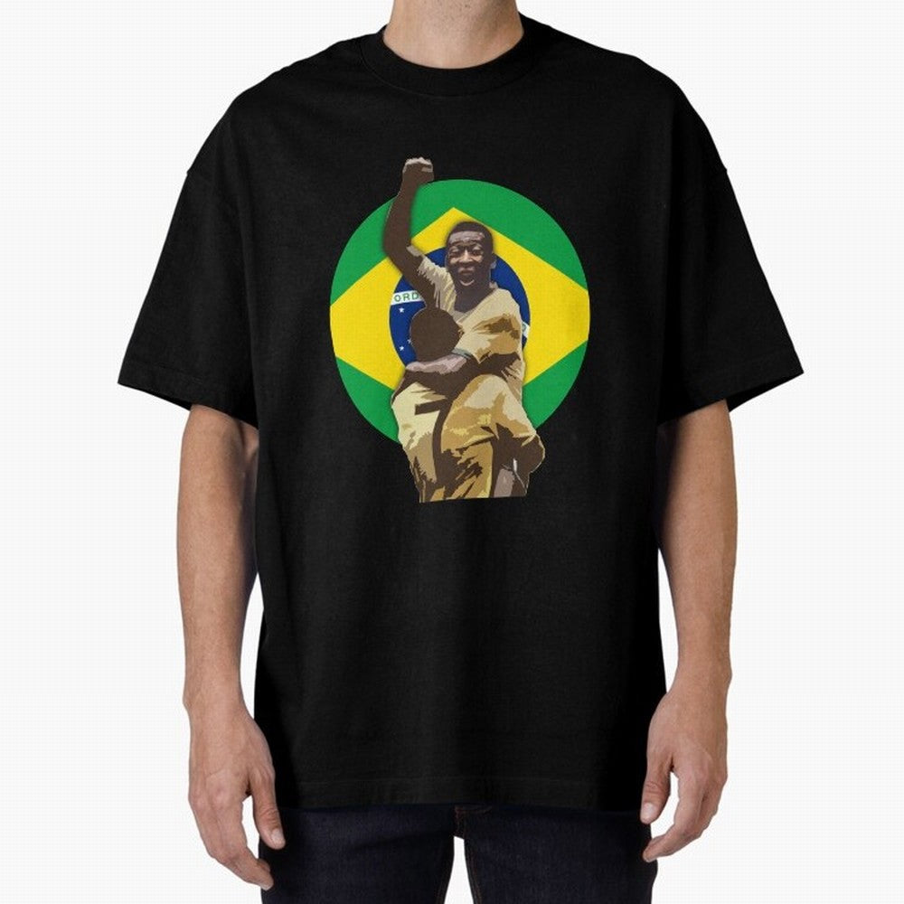 Pele Greates Footbal Player in History - Joga Bonito Oversized T-Shirt Join the FIFA World Cup 2026 Group Stage Journey through Mbappe Highlights, Argentina, France and Brazil Pride, Fan Favorite Moments, National Team Passion, Big Match Drama and