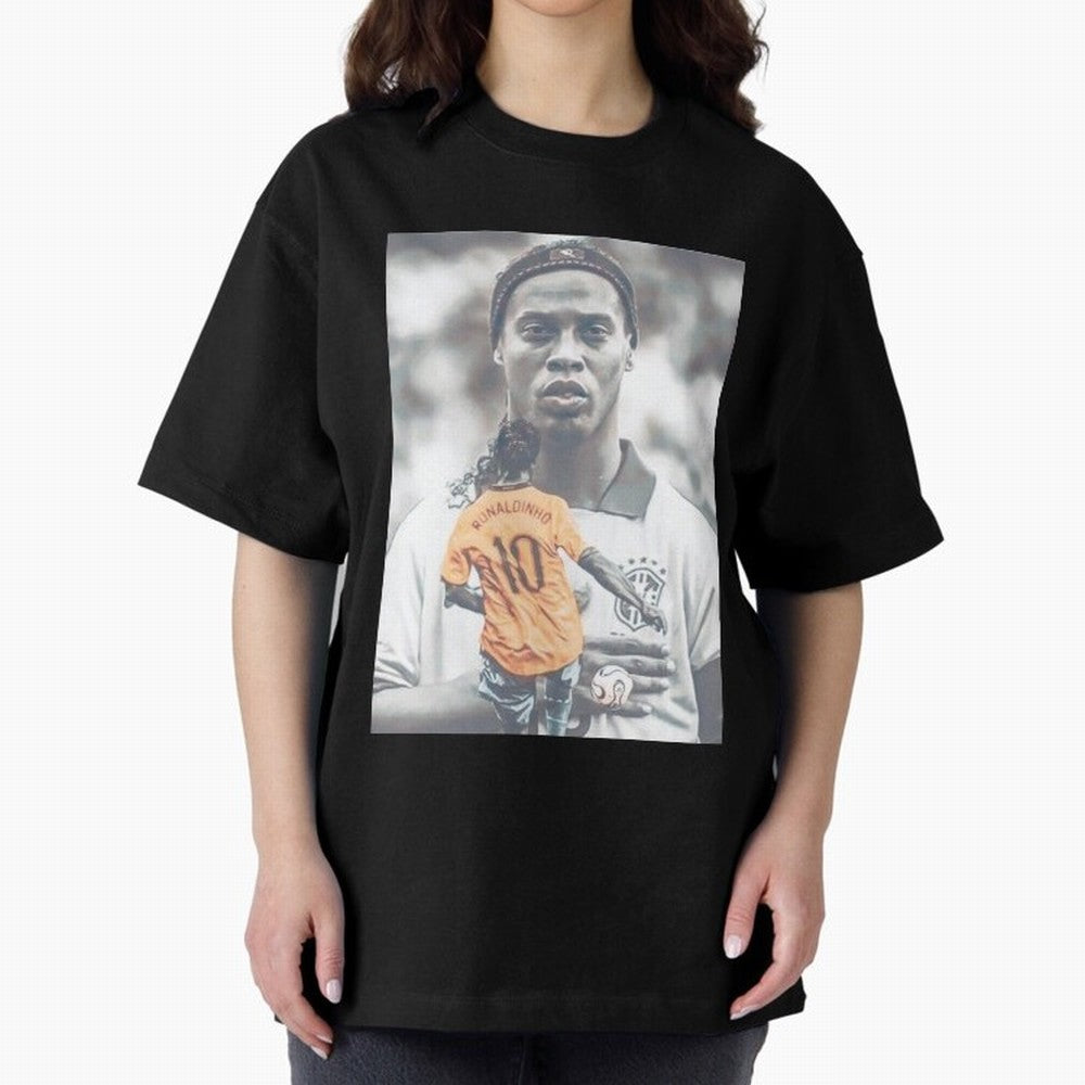 Wallpaper Ronaldinho Illustration Oversized T-Shirt Celebrate Rivalries and Pride in FIFA World Cup 2026 Group Stage Filled with Messi, CR7 and Mbappe, Brazil Energy, Stadium Chants, National Pride, Trophy Dreams and Unforgettable Football