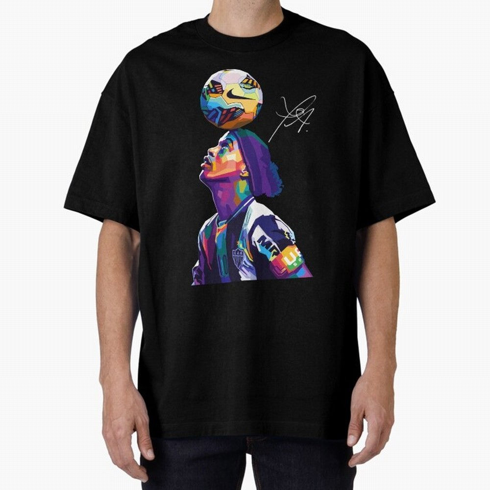 Ronaldinho Wpap Pop Art Oversized T-Shirt Bring Global Tournament Vibes to Match Day Hype around FIFA World Cup 2026, Neymar, Argentina, France and Brazil, Champion Mindset, Group Stage Buzz, Knockout Tension and Passionate Fan Culture; Made for