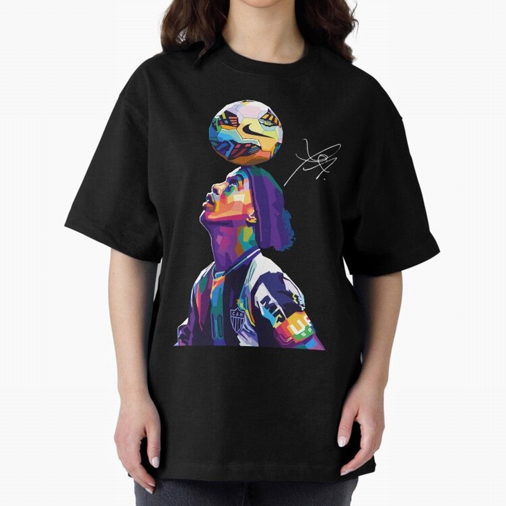 Ronaldinho Wpap Pop Art Oversized T-Shirt Bring Global Tournament Vibes to Match Day Hype around FIFA World Cup 2026, Neymar, Argentina, France and Brazil, Champion Mindset, Group Stage Buzz, Knockout Tension and Passionate Fan Culture; Made for