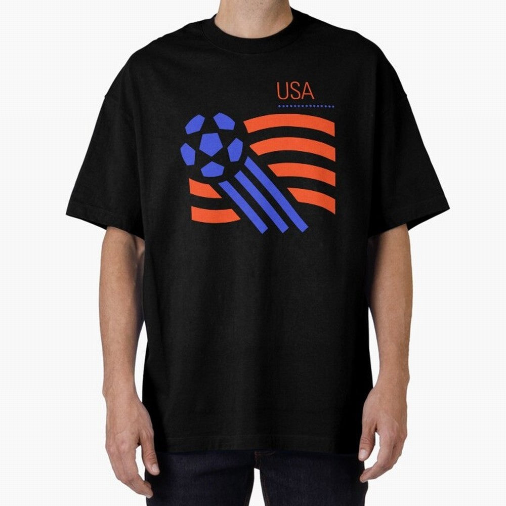 USA 1994 World Cup Soccer Retro 90s Oversized T-Shirt Elevate FIFA World Cup 2026 Group Stage for Fans of Neymar, Haaland and Cristiano Ronaldo and Argentina and Brazil, Bringing Worldwide Fan Energy, Dramatic Goals, Stadium Lights and Championship