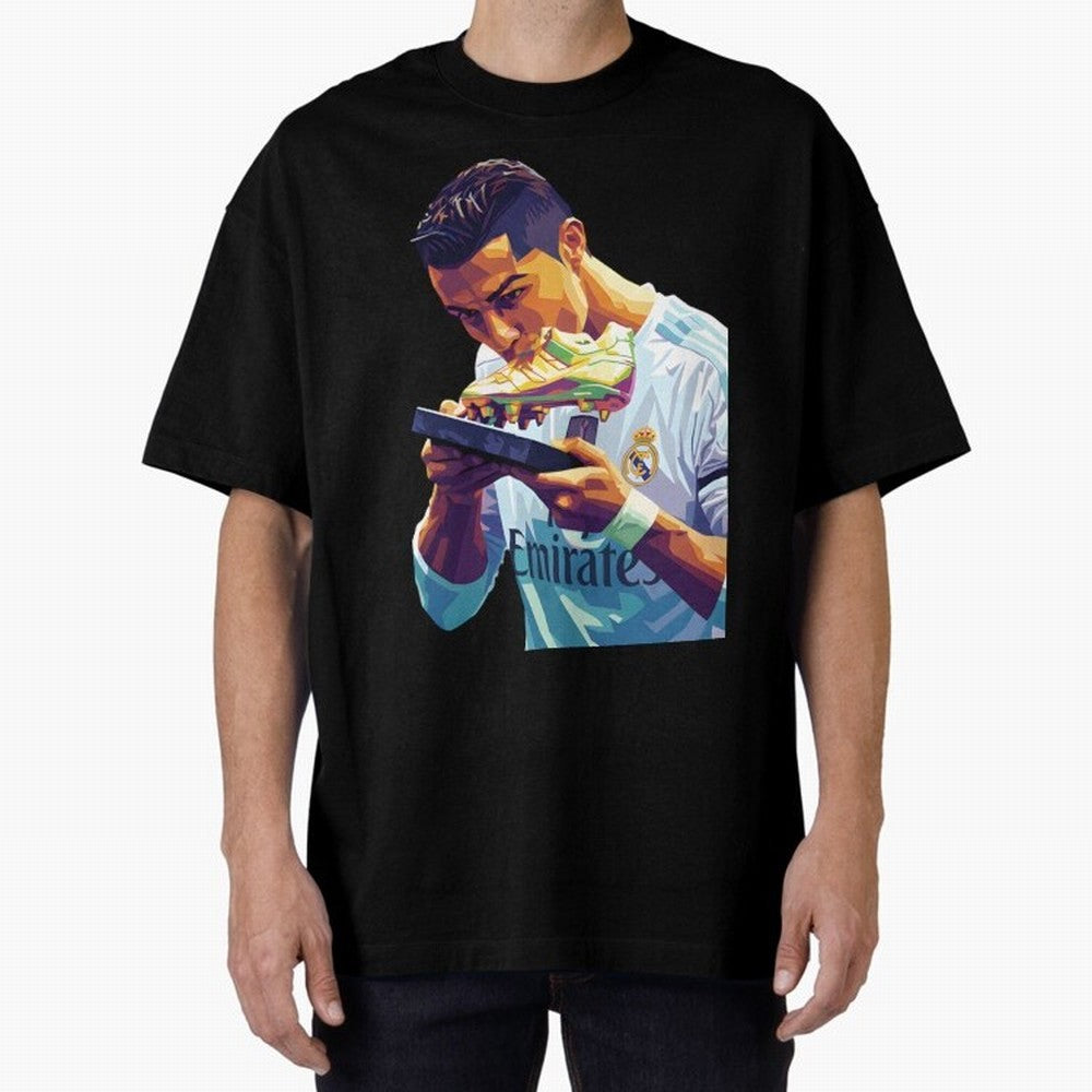 Ronaldo pop art Oversized T-Shirt Fuel FIFA World Cup 2026 for Fans of Haaland and England, Bringing Vintage Soccer Flavor, Modern Football Stars, National Flags and Final Night Emotion; Made for Collectors Who Enjoy Iconic Players, Country Pride,