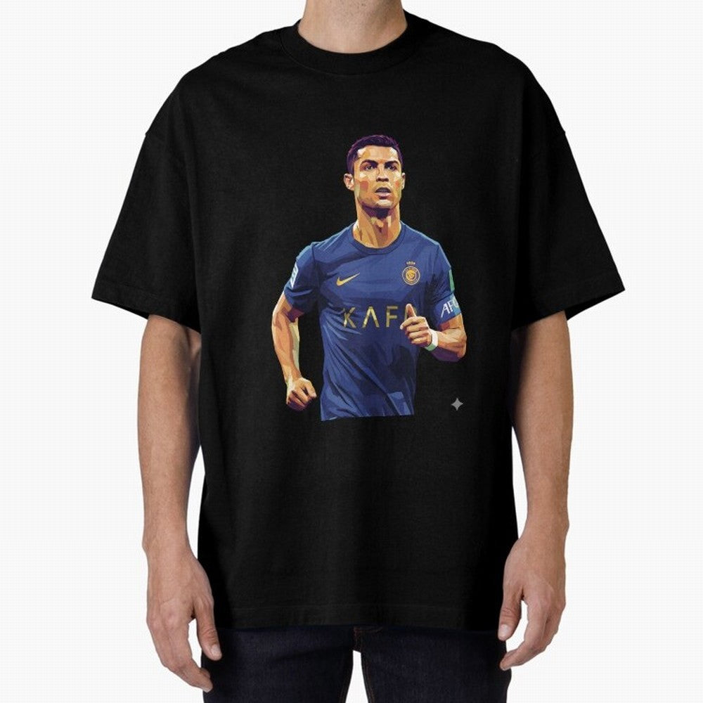 Ronaldo pop art Oversized T-Shirt Refresh Global Football Passion for FIFA World Cup 2026 Group Stage, Celebrating CR7, Portugal, Spain and Germany, Stadium Chants, National Pride, Trophy Dreams and Unforgettable Football Memories; Ideal for