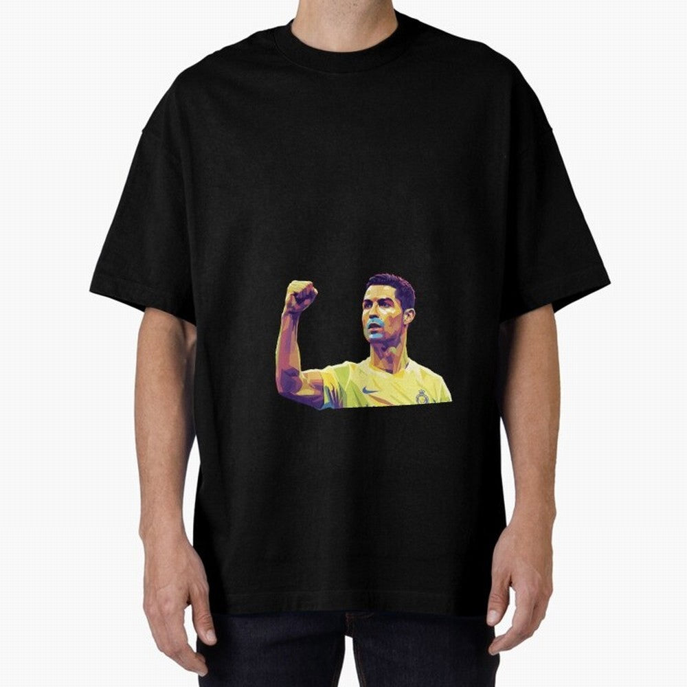 Ronaldo pop art Oversized T-Shirt Carry the Dream of Match Day Hype around FIFA World Cup 2026 Group Stage, CR7 and Messi, England, France and Netherlands, Worldwide Fan Energy, Dramatic Goals, Stadium Lights and Championship Celebrations; Ideal
