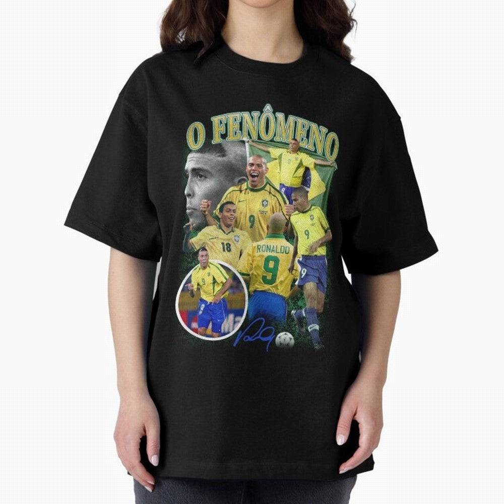 O Fenomeno Ronaldo Oversized T-Shirt Keep Football History Alive during FIFA World Cup 2026 USA Canada Mexico Spirit, Made for Spain, Mbappe, Sports Nostalgia, International Competition, Famous Players and Unforgettable Victories; Ideal for