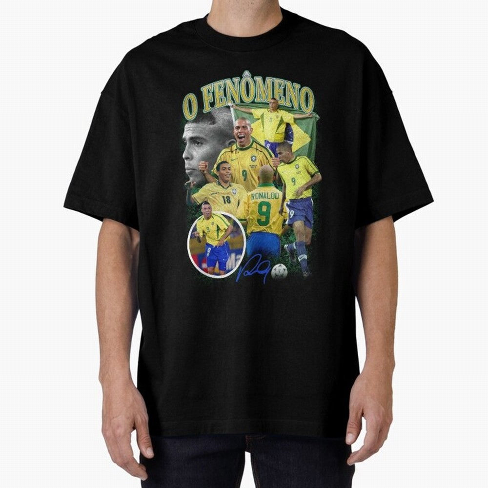 O Fenomeno Ronaldo Oversized T-Shirt Keep Football History Alive during FIFA World Cup 2026 USA Canada Mexico Spirit, Made for Spain, Mbappe, Sports Nostalgia, International Competition, Famous Players and Unforgettable Victories; Ideal for