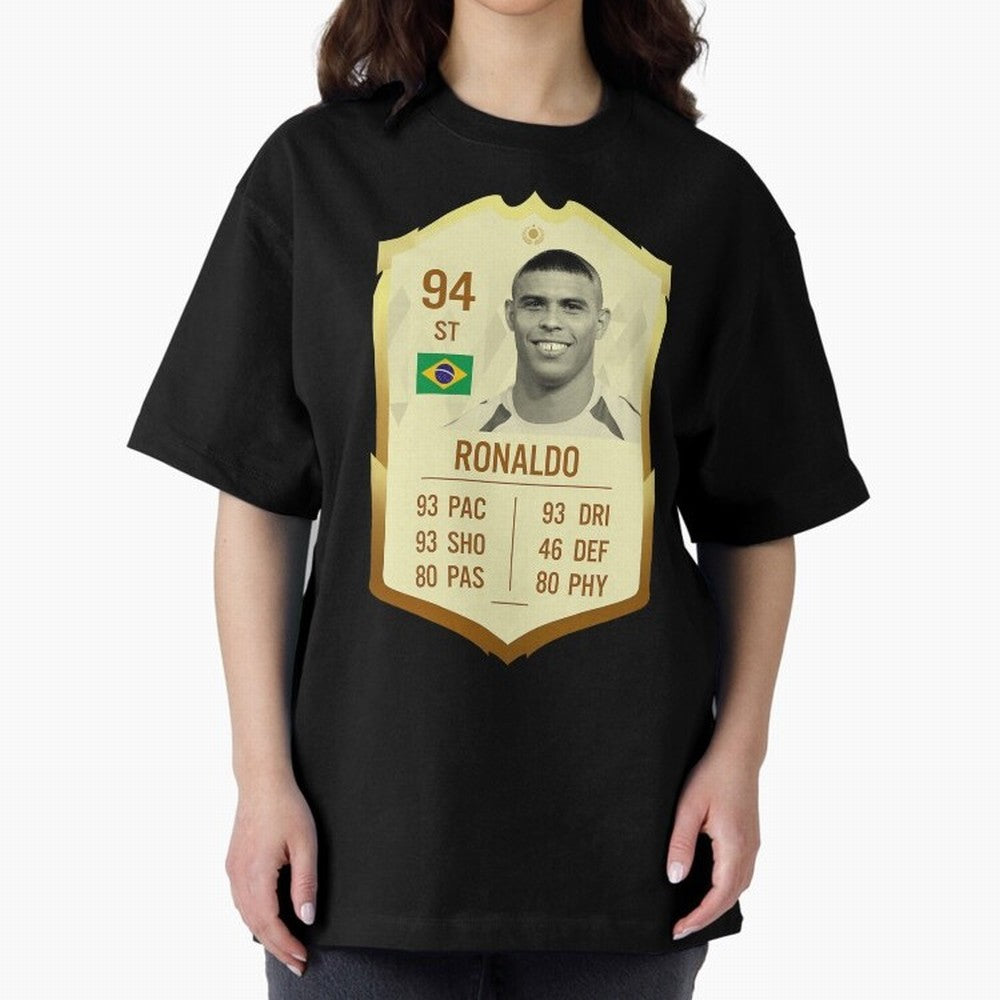 Ronaldo Ultimate Card Oversized T-Shirt Show Your Love for the FIFA World Cup 2026 USA Canada Mexico Journey through Messi Highlights, England Pride, Classic Soccer Heritage, Championship Pressure, Fan Loyalty and International Pride; Ideal for