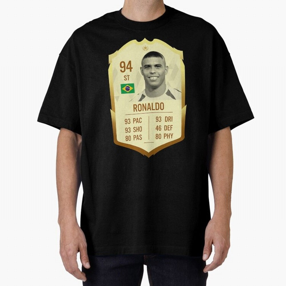 Ronaldo Ultimate Card Oversized T-Shirt Show Your Love for the FIFA World Cup 2026 USA Canada Mexico Journey through Messi Highlights, England Pride, Classic Soccer Heritage, Championship Pressure, Fan Loyalty and International Pride; Ideal for