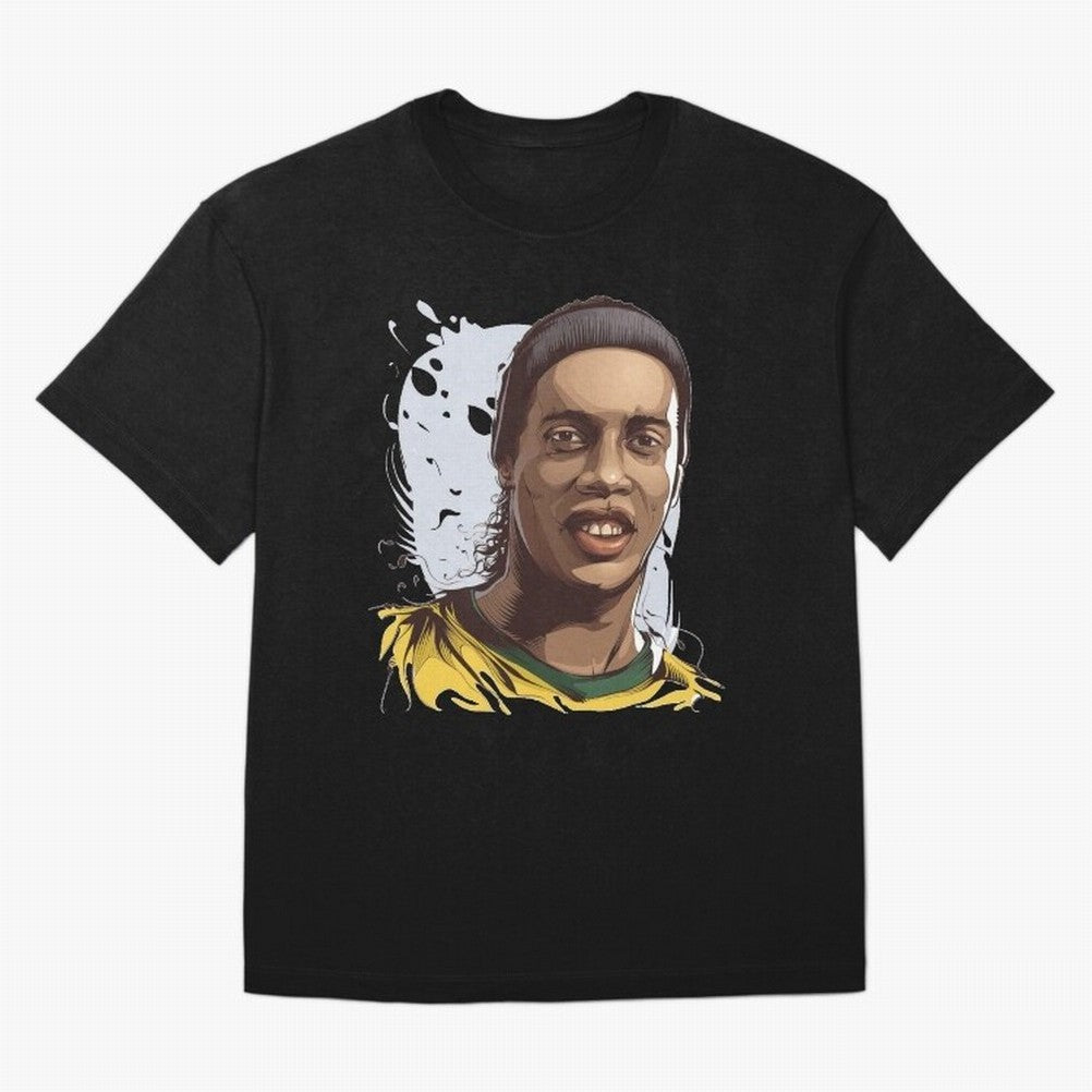 Illustration Ronaldinho Art Oversized T-Shirt Follow FIFA World Cup 2026 with Messi, Brazil Energy, Champion Mindset, Group Stage Buzz, Knockout Tension and Passionate Fan Culture; Built for Supporters Chasing Trophy Dreams, Final Match Excitement