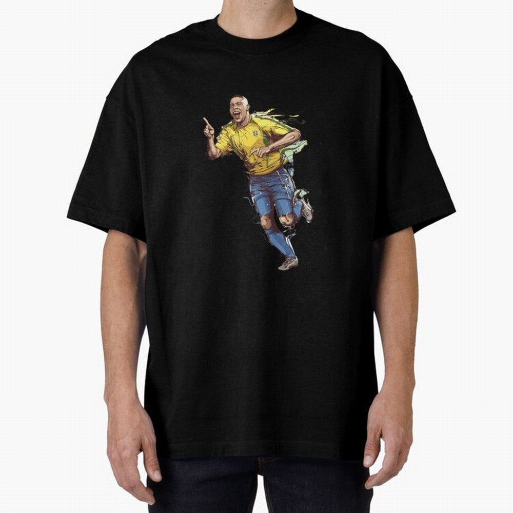 Brazilian Football Player from Milano Oversized T-Shirt Represent Fans Who Live for FIFA World Cup 2026 Built around CR7, England, France and Netherlands Energy, Global Supporter Spirit, Legendary Goals, National Colors and Tournament Celebration;