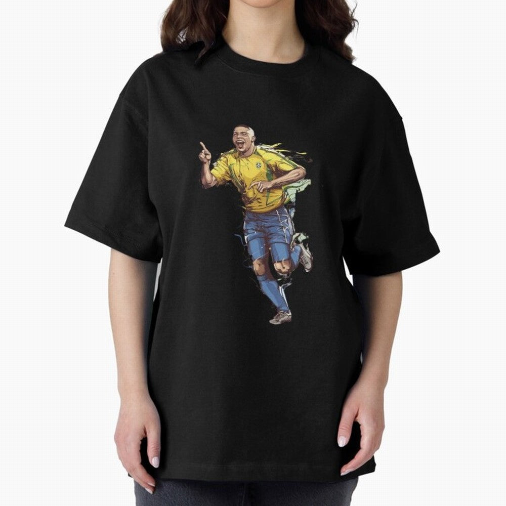 Brazilian Football Player from Milano Oversized T-Shirt Represent Fans Who Live for FIFA World Cup 2026 Built around CR7, England, France and Netherlands Energy, Global Supporter Spirit, Legendary Goals, National Colors and Tournament Celebration;