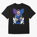 Desire Doue in WPAP Style Oversized T-Shirt Celebrate Fan Favorites in Global Football Passion for FIFA World Cup 2026 Group Stage, Inspired by Haaland and Mbappe, Portugal, Spain and Germany, Goal Celebration Energy, Supporter Heritage, Football