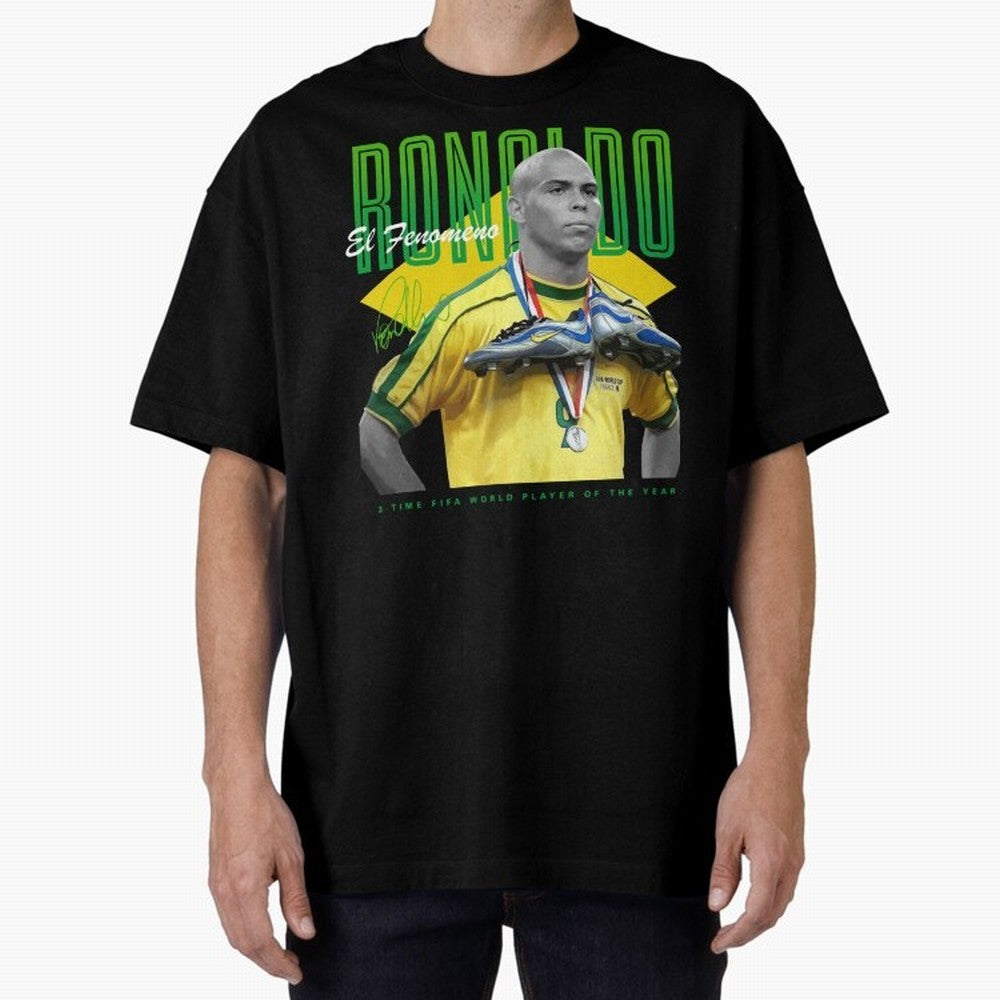 Ronaldo 3 Time Fifa World Player Of The Year Oversized T-Shirt Back Your Heroes with FIFA World Cup 2026 USA Canada Mexico for Fans of Neymar and France, Bringing Tournament Hype, Historic Matchups, Family Viewing Parties and Global Sports Pride;