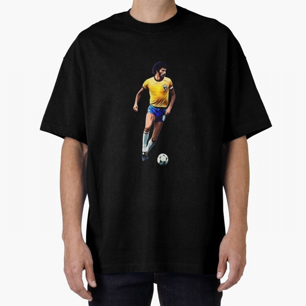 Legends of The Beautiful Game Cartoon Collection Legends Socrates Cartoon Artwork9 Oversized T-Shirt Celebrate Global Passion for Global Football Passion for FIFA World Cup 2026 Group Stage, Featuring Messi and Cristiano Ronaldo, England, Football