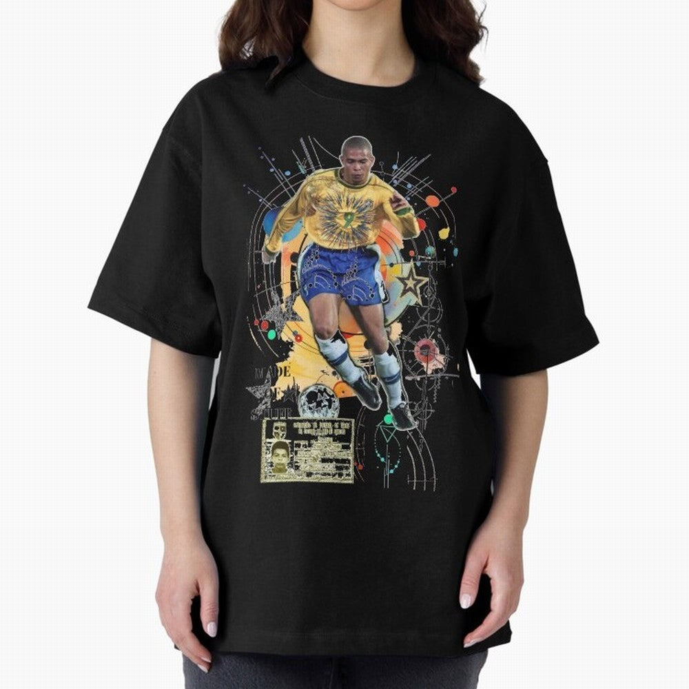 Ronaldo Nazario Football Playmaker Oversized T-Shirt Turn Up for FIFA World Cup 2026 USA Canada Mexico Spirit, Built around France, Haaland, Champion Mindset, Group Stage Buzz, Knockout Tension and Passionate Fan Culture; Perfect for Fans,