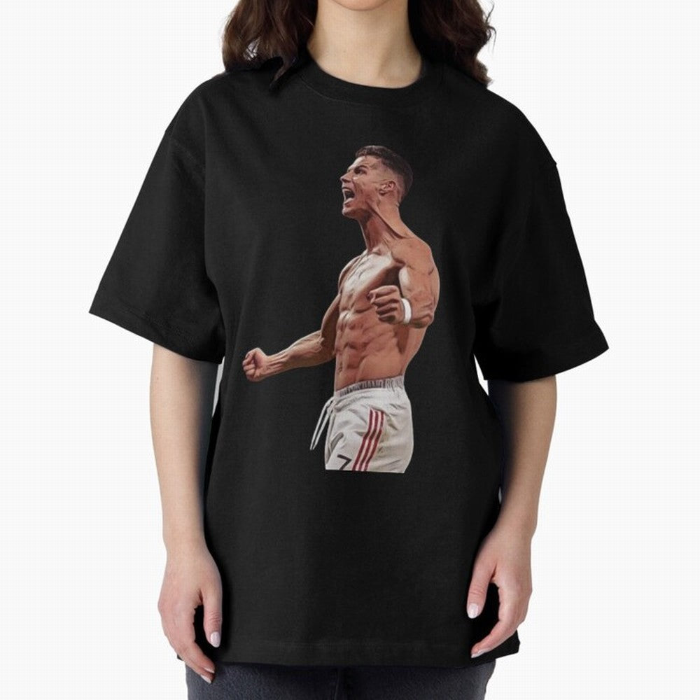 Ronaldo Last Minute Goal Celebration United 7 Oversized T-Shirt Live for the Drama of FIFA World Cup 2026 Built around Messi, CR7 and Mbappe, France Energy, Football Festival Excitement, Trophy Ambitions, Country Rivalries and Star Player Buzz;