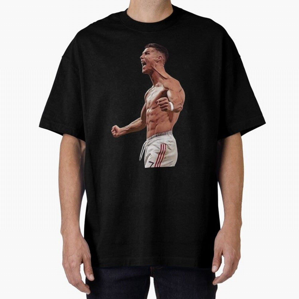 Ronaldo Last Minute Goal Celebration United 7 Oversized T-Shirt Live for the Drama of FIFA World Cup 2026 Built around Messi, CR7 and Mbappe, France Energy, Football Festival Excitement, Trophy Ambitions, Country Rivalries and Star Player Buzz;