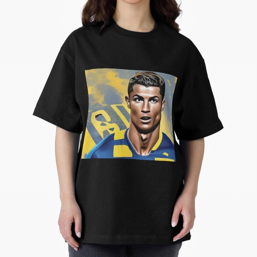 Ronaldo al nassr Oversized T-Shirt Experience FIFA World Cup 2026 Group Stage Spirit, Centered on Portugal, Spain and Germany, CR7 and Messi, Stadium Chants, National Pride, Trophy Dreams and Unforgettable Football Memories; Created for Match Day