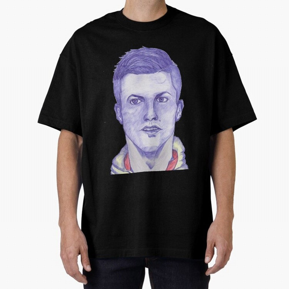 C-Ronaldo portrait drawing Oversized T-Shirt Show Your Stadium Side during FIFA World Cup 2026 Group Stage for Fans of Mbappe and Neymar and Argentina, Bringing Global Supporter Spirit, Legendary Goals, National Colors and Tournament Celebration;