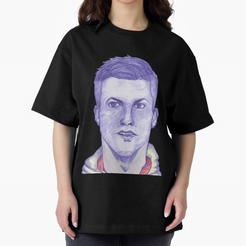 C-Ronaldo portrait drawing Oversized T-Shirt Show Your Stadium Side during FIFA World Cup 2026 Group Stage for Fans of Mbappe and Neymar and Argentina, Bringing Global Supporter Spirit, Legendary Goals, National Colors and Tournament Celebration;