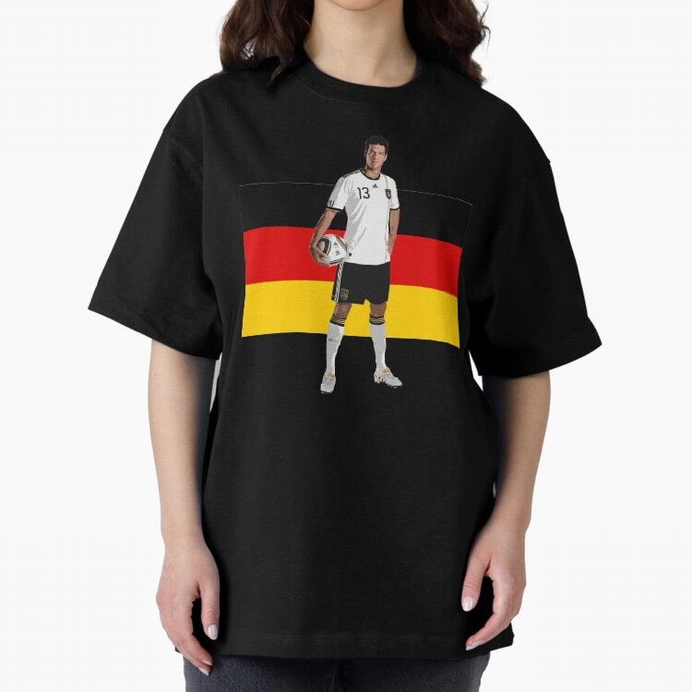 Michael Ballack - German Football Legend Oversized T-Shirt Unlock FIFA World Cup 2026 Featuring Neymar, France and Portugal Energy, Match Day Excitement, Supporter Culture, Golden Goals and Global Football Passion; Great for Watch Parties, Sports