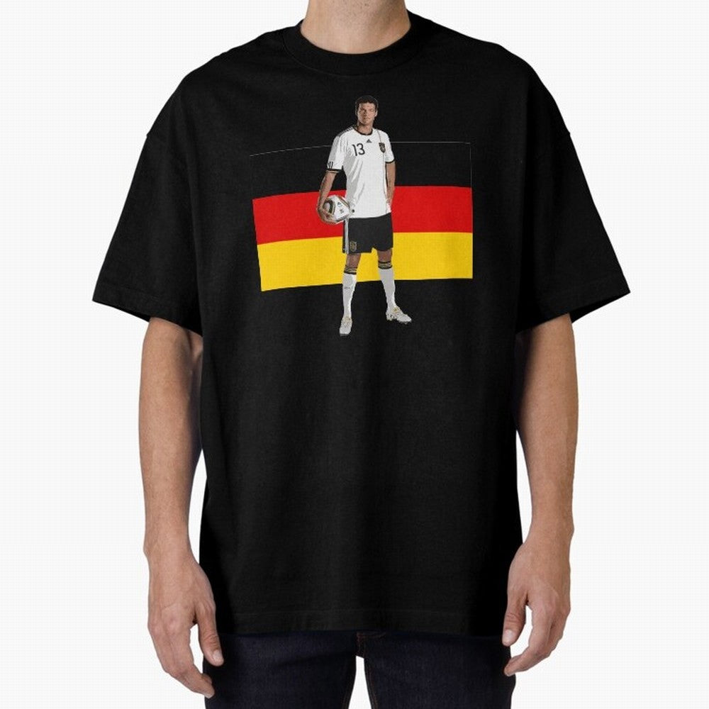 Michael Ballack - German Football Legend Oversized T-Shirt Unlock FIFA World Cup 2026 Featuring Neymar, France and Portugal Energy, Match Day Excitement, Supporter Culture, Golden Goals and Global Football Passion; Great for Watch Parties, Sports